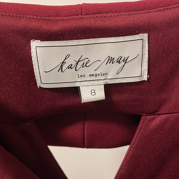 Wine coloured off the shoulder Katie May dress - Picture 3 of 3